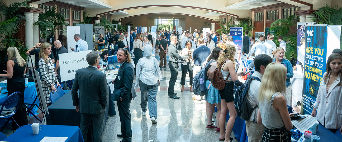 A wide view of a career fair
