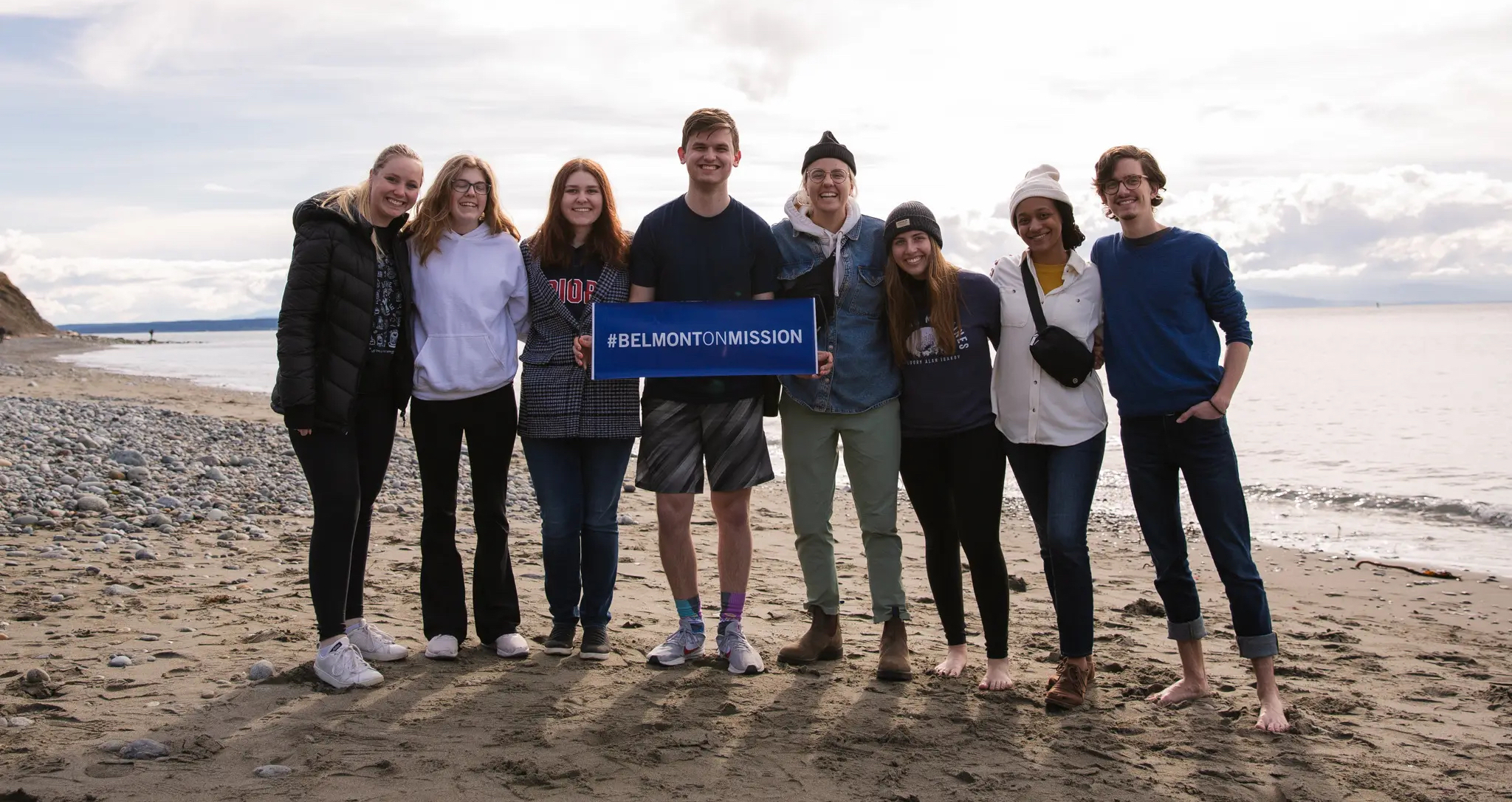 Mission Trip Team on Beach in Seattle