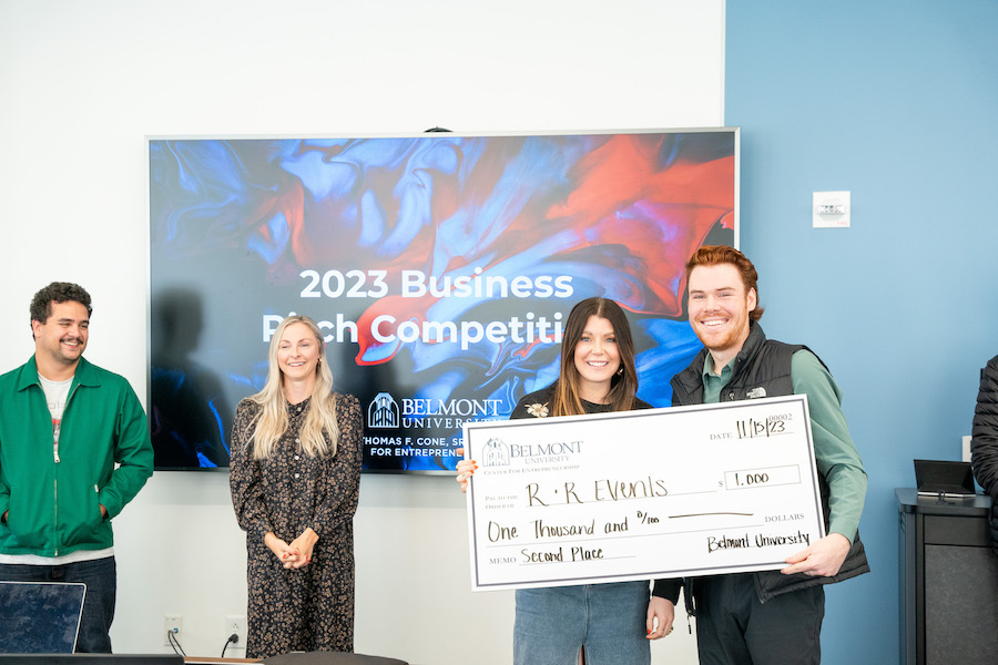  Students presented with second place check