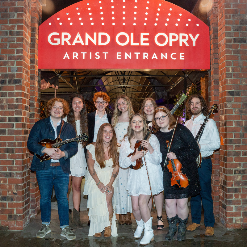 belmont bluegrass ensemble at the opry artist's entrance