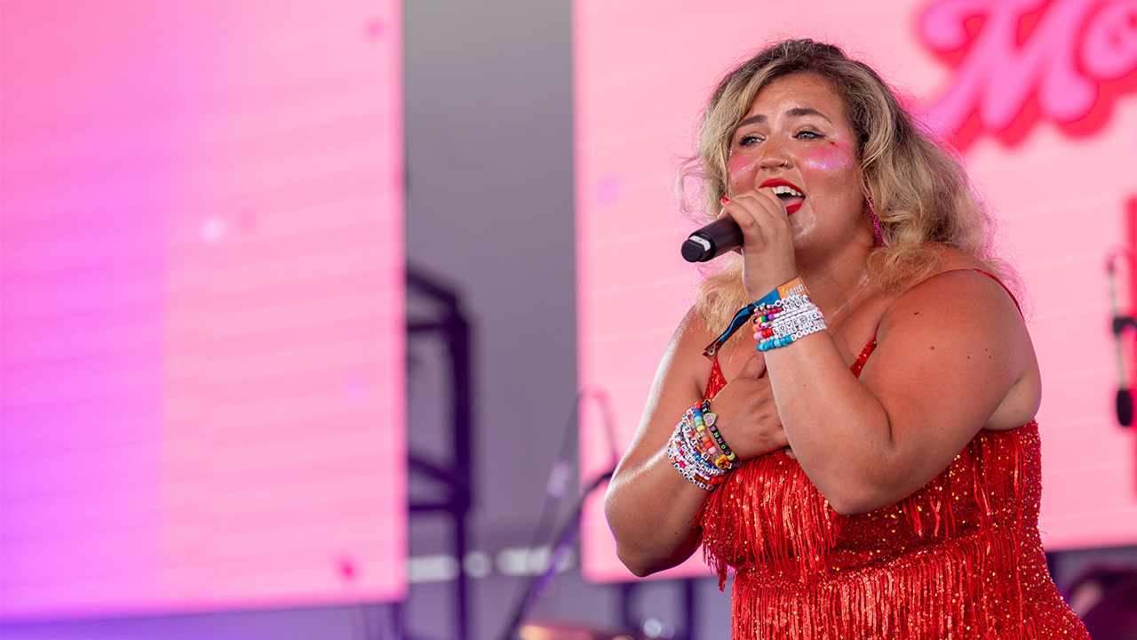 Molly Grace performing on stage at Bonnaroo