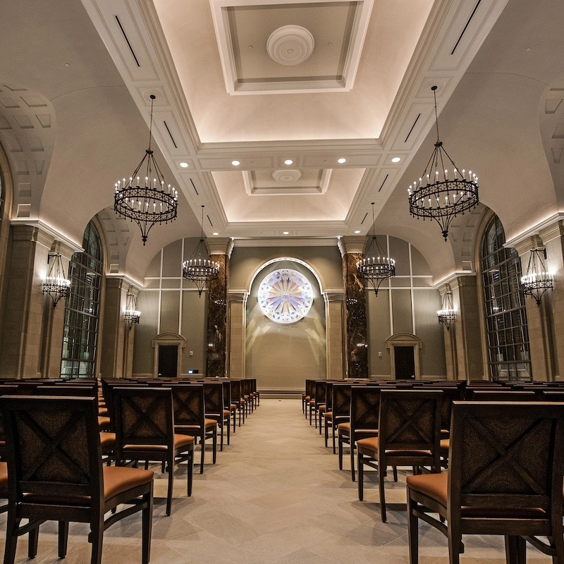 The inside of Gabhart Chapel on Belmont's campus