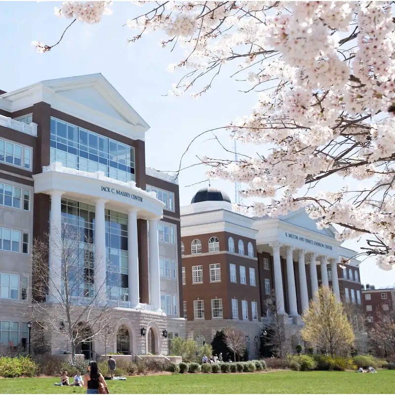Jack C. Massey Building in the spring