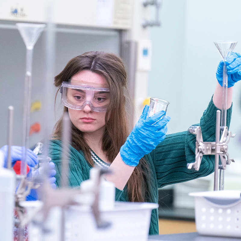 female in a lab