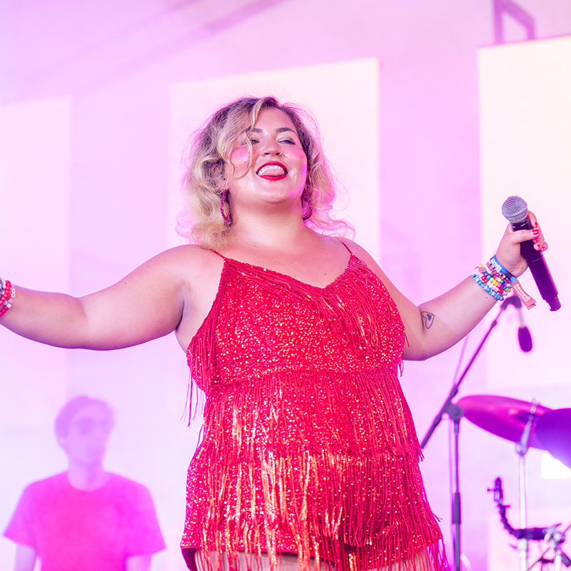 Molly Grace performing on stage at Bonnaroo