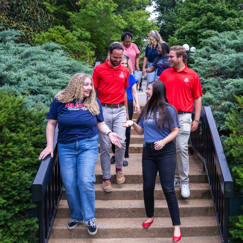 Two Admissions counselors with a student at Preview Day