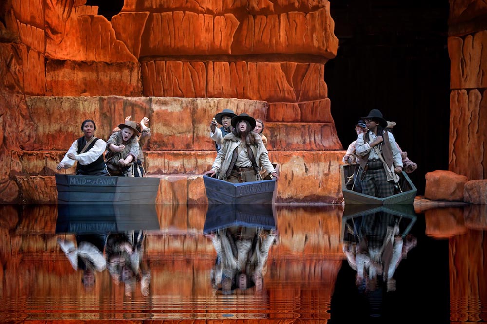 Men on Boats performed by theatre students on stage