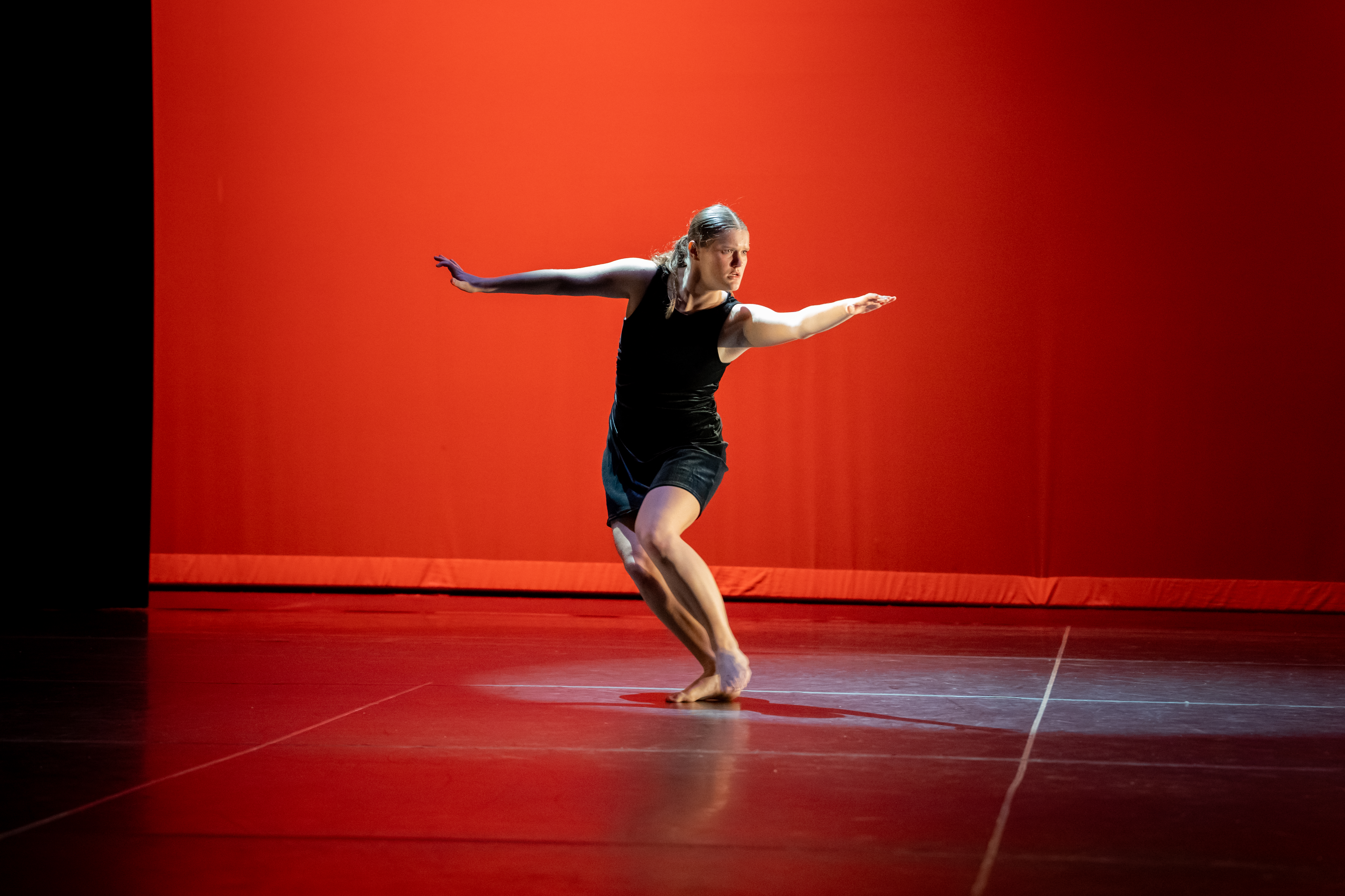 Moving Stories: A Dance Composition Showcase performed by theatre students on stage