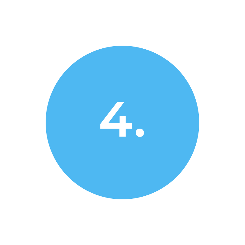 A light blue circle with the number four inside.