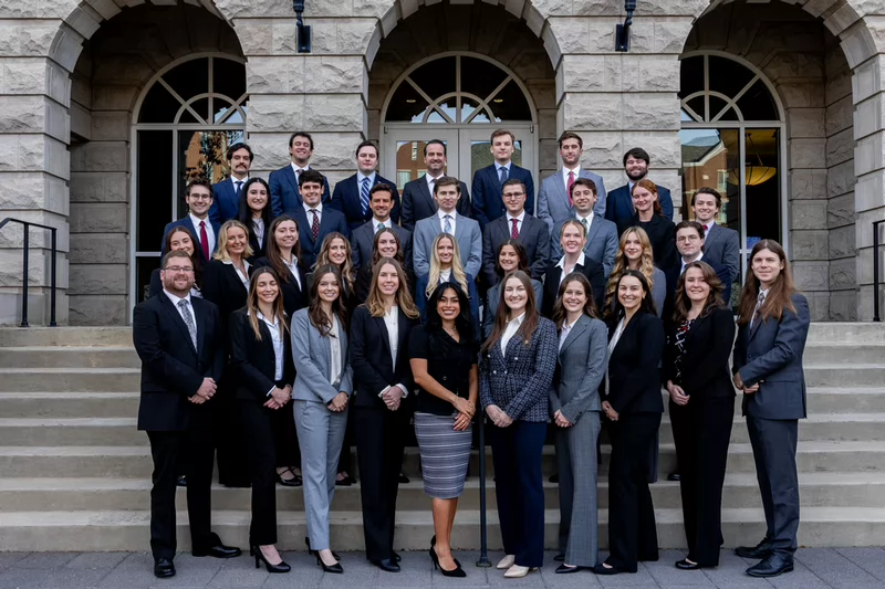 Member of the Executive Board of the Belmont Law Review posing for a photo