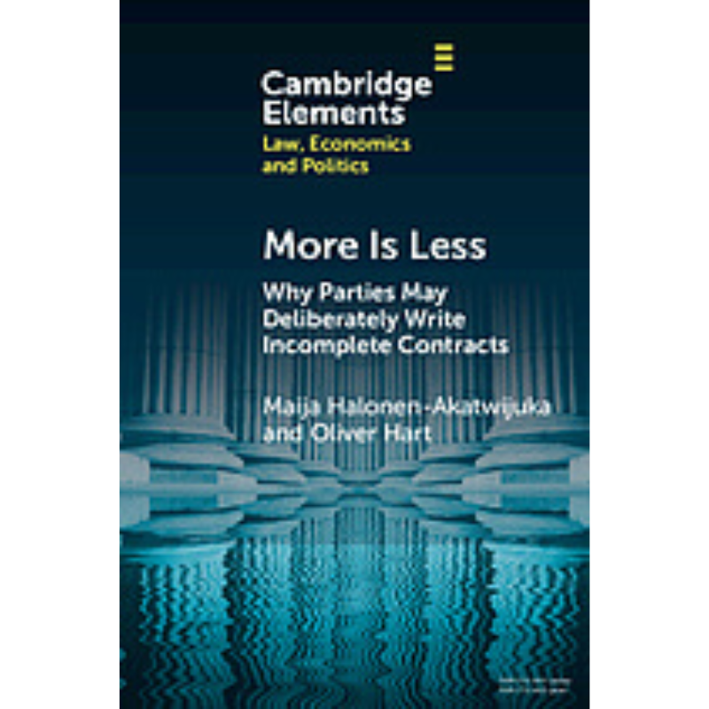 Cover Art More Is Less: Why Parties May Deliberately Write Incomplete Contracts