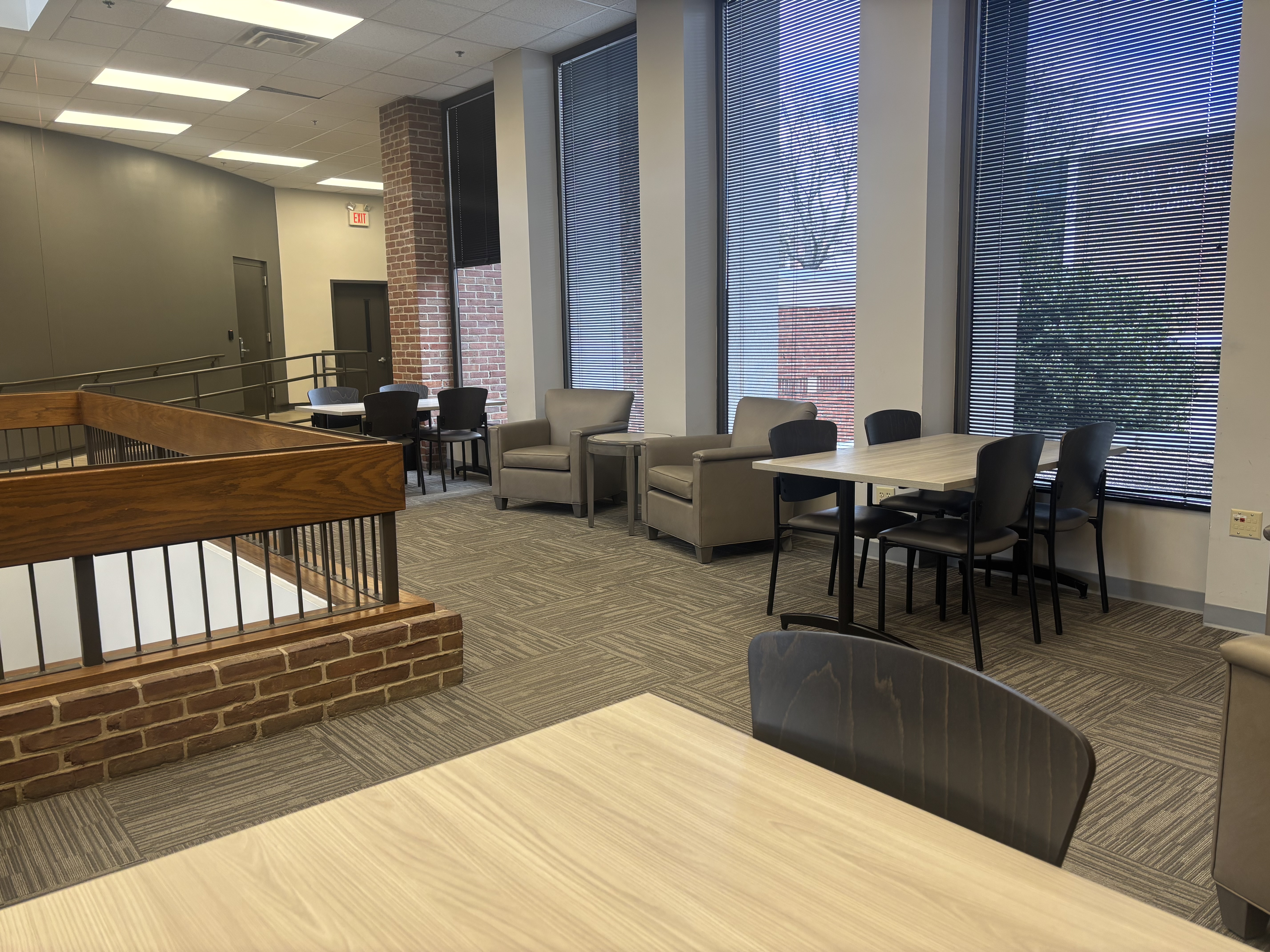 Photo of the 2nd Floor Atrium at Lila D. Bunch Library