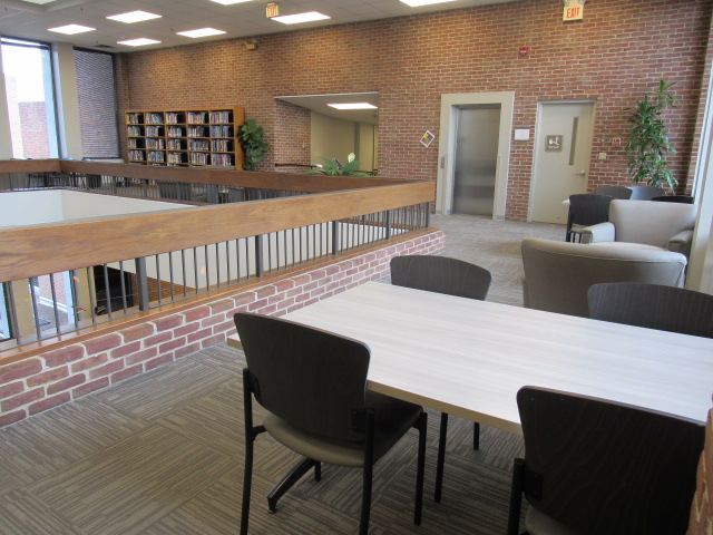 Tables and chairs in the 3rd floor atrium