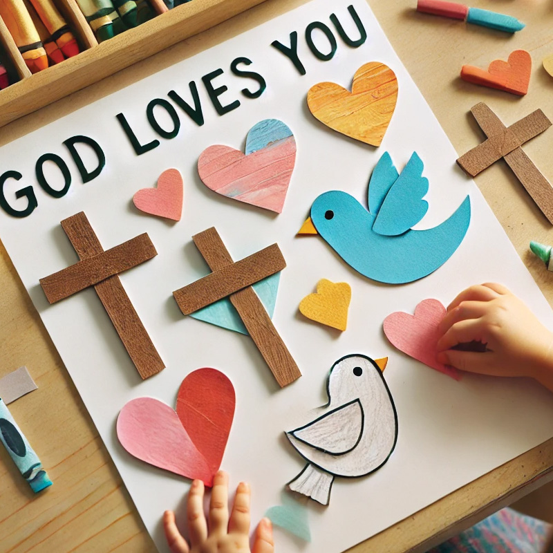 A child's art project that reads God Loves You