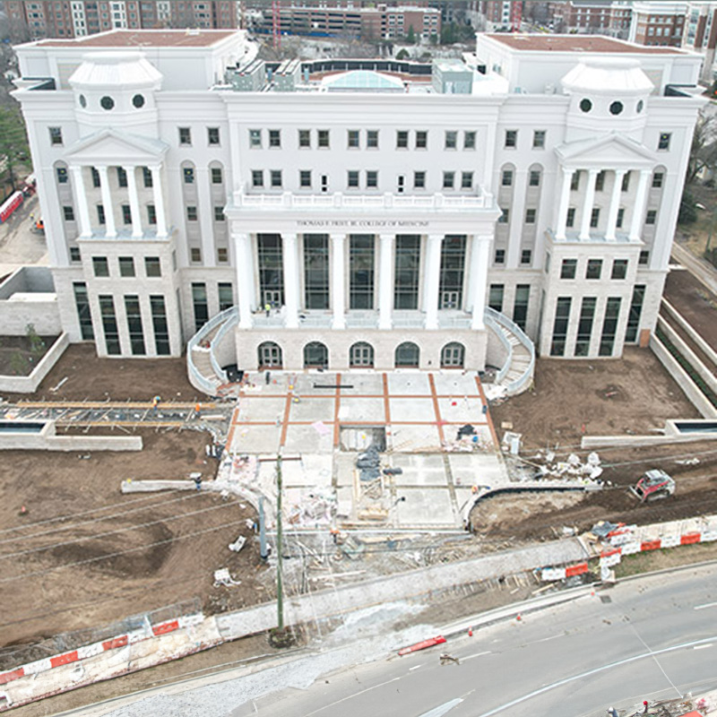 Exterior construction of the new College of Medicine building