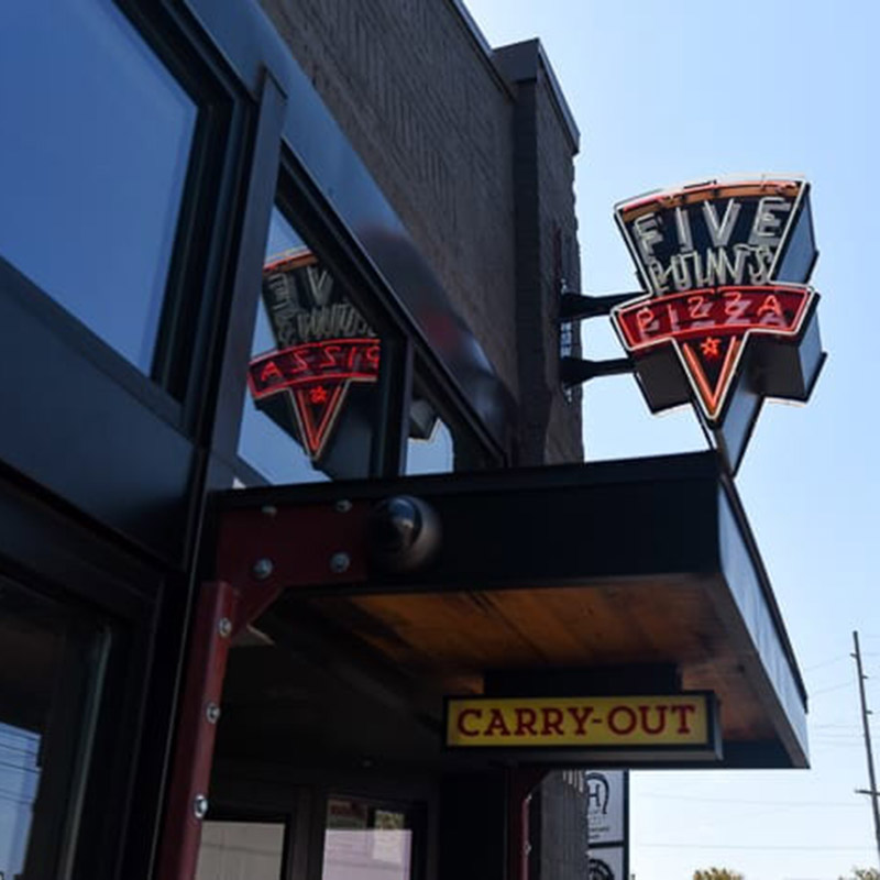 Five points pizza sign in East Nashville