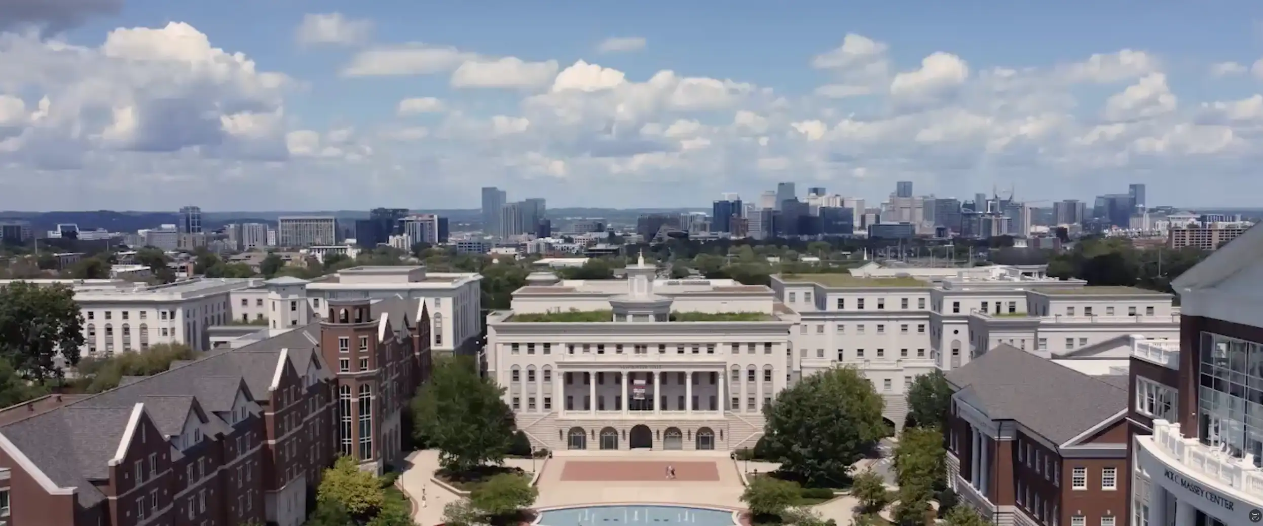 An aerial view of the lawn