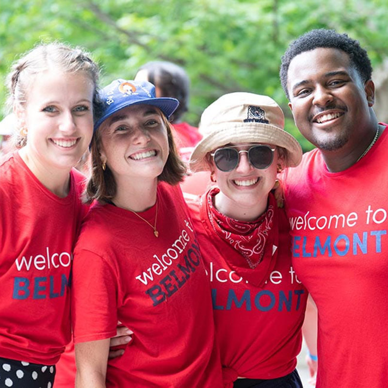 Orientation leaders smiling for a picture together