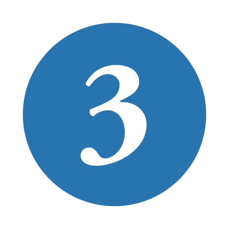 3 in a blue circle