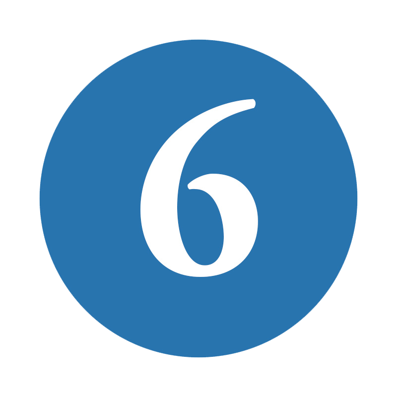 6 in a blue circle