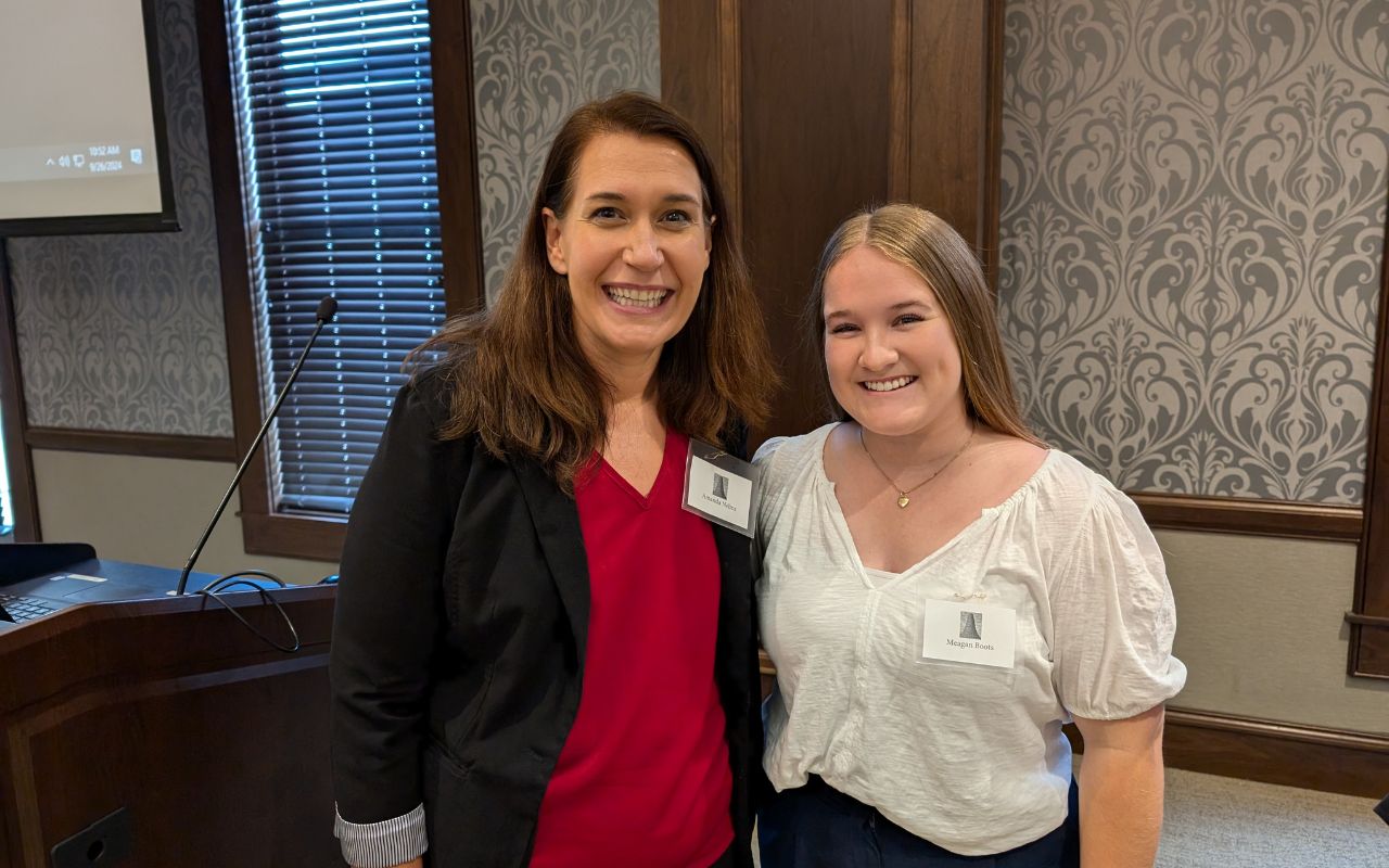 Dr. Amanda Elms and education student Meagan Boots