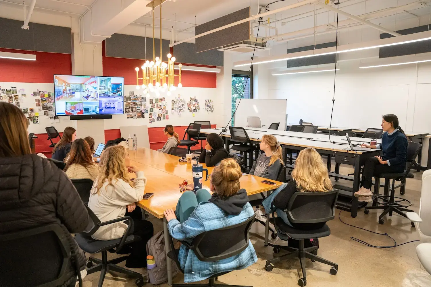 Student's in class and taking notes in one of Hitch's classrooms