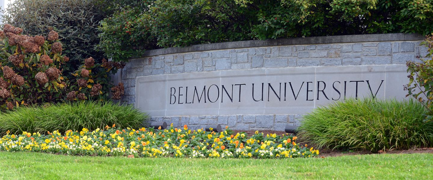 Belmont University sign