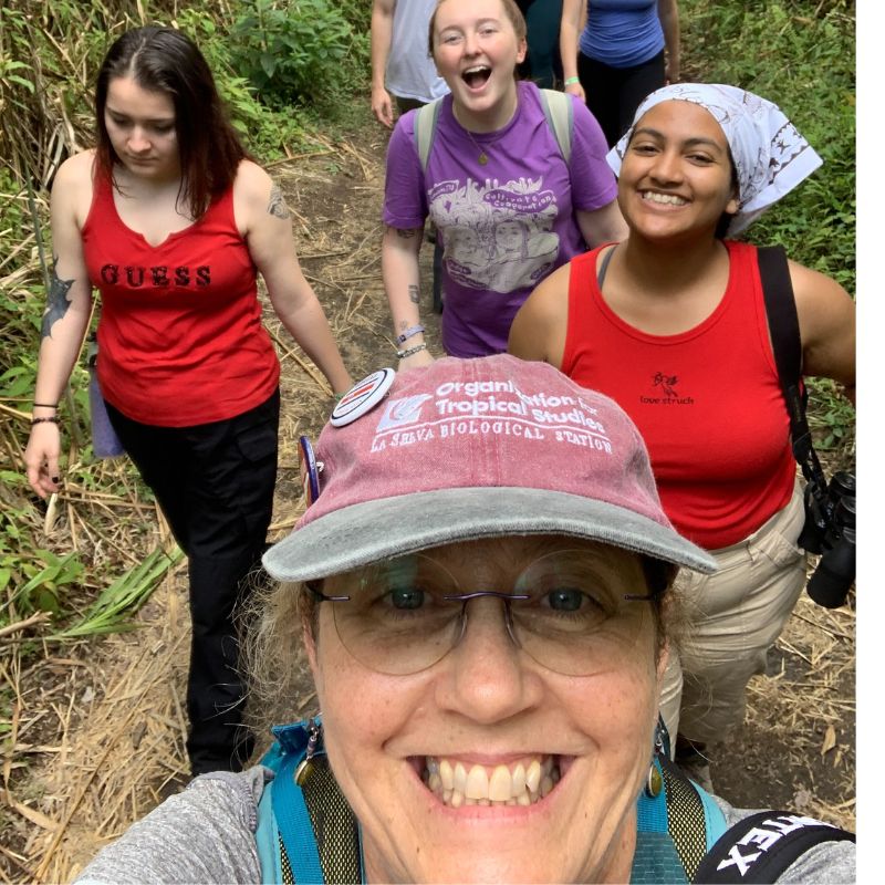 Dr. Panvini and several students on a hike