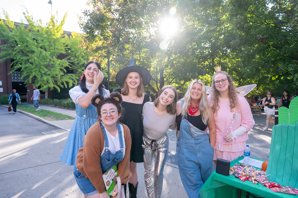 Students in costumes