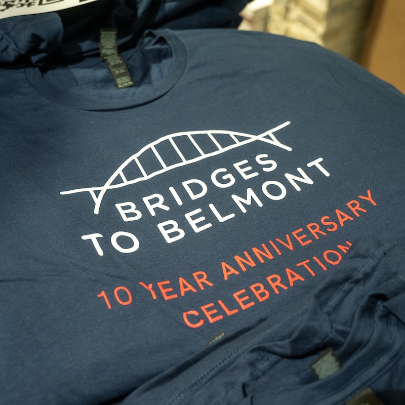 tshirt recognizing 10 years of Bridges program