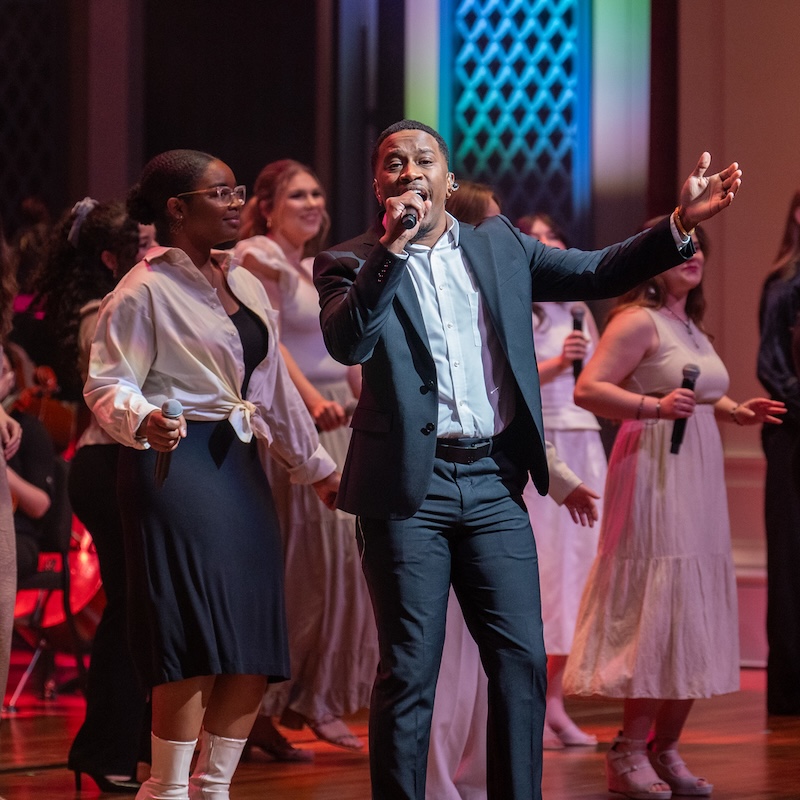 Student singing in 2024 President's Concert