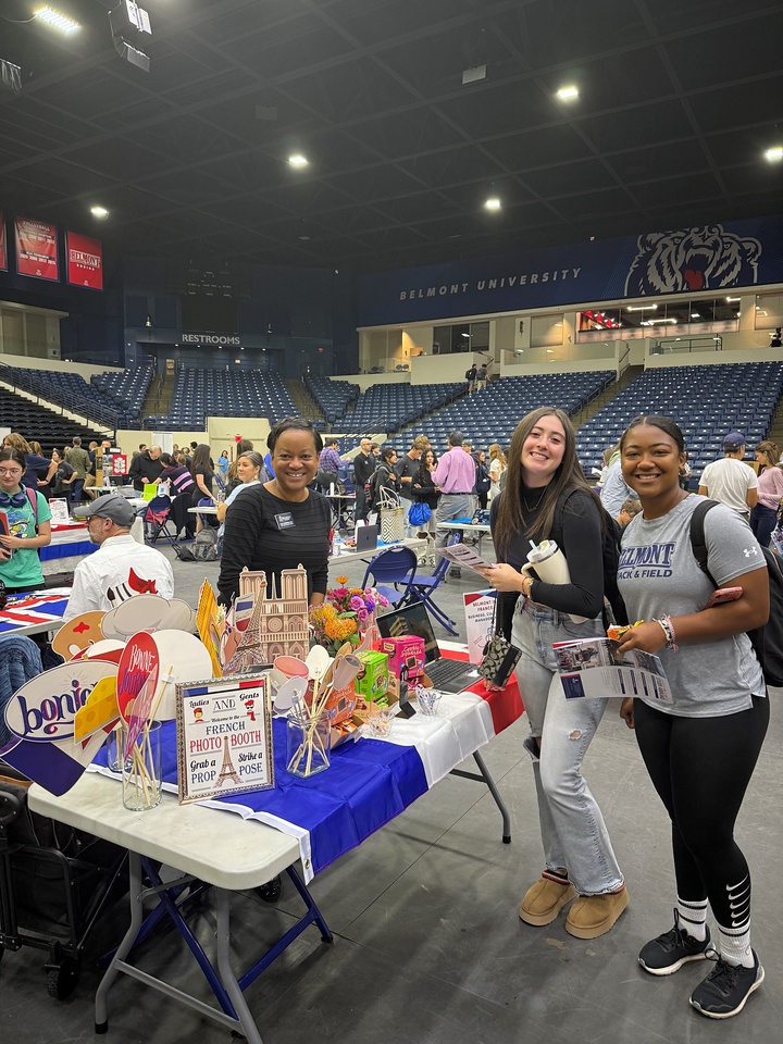 Students pose at the global fair