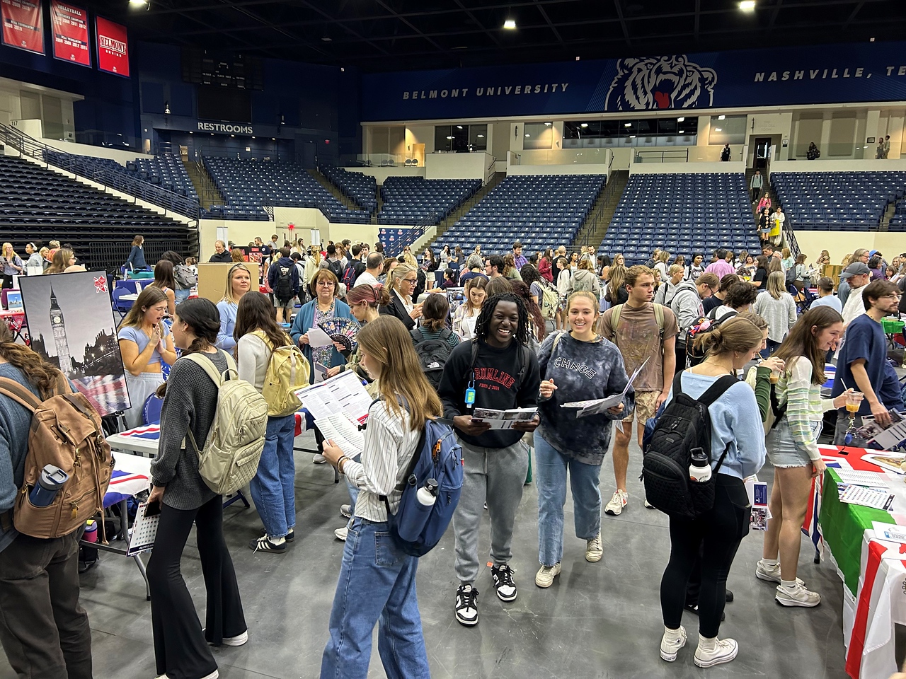 Students pose at the global fair