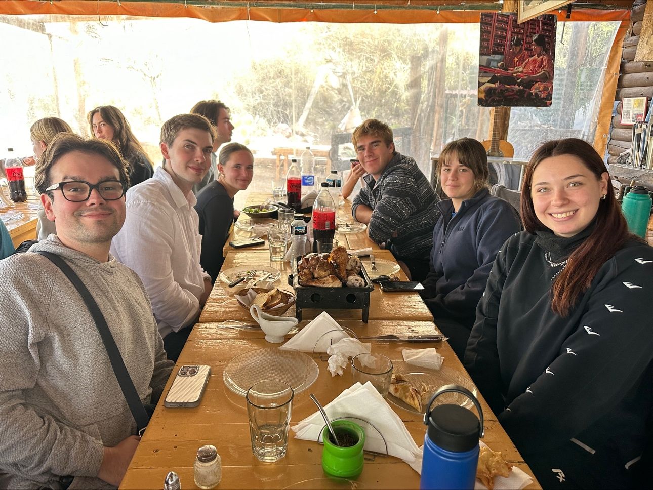 Belmont students enjoy meal while on study abroad trip in Mendoza, Argentina