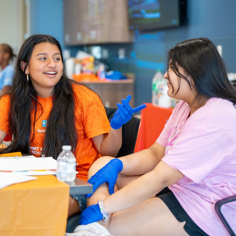 Students work at the NursesMC camp