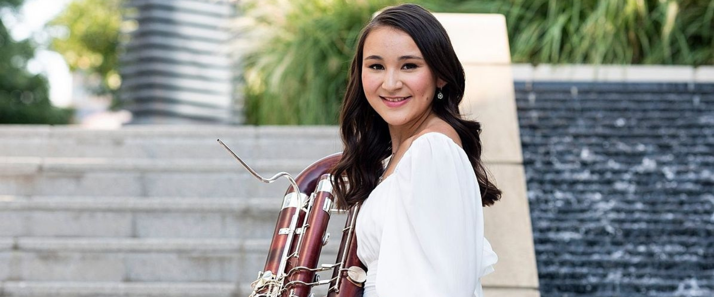 Emily Okamura with bassoon