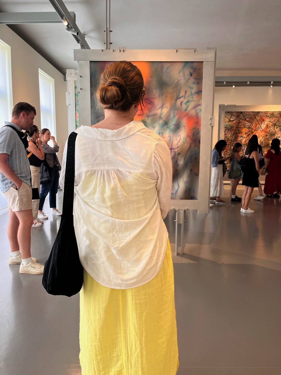 O'More student observes art at a museum