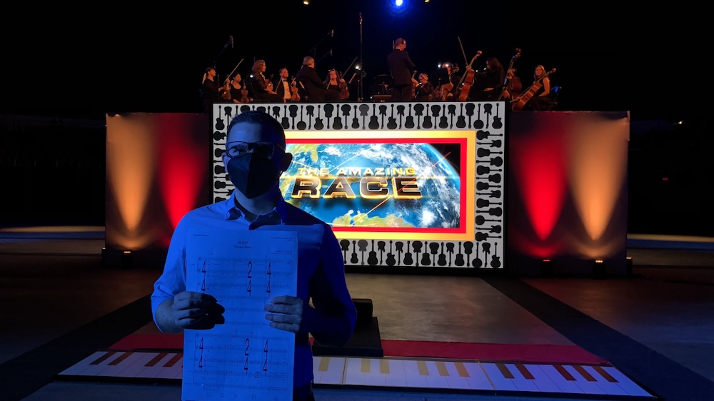 Tyler with his composition for the Amazing Race