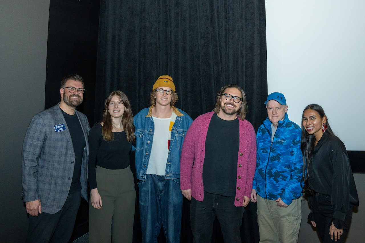 CEMB's Phil Shay, Belmont students Maria Toker and Caleb Irwin, Gabe Simon, guest and Nadine Waran-Perrero