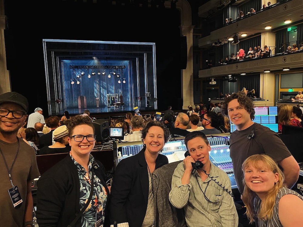 Cece with other sound designers in the Fisher Center