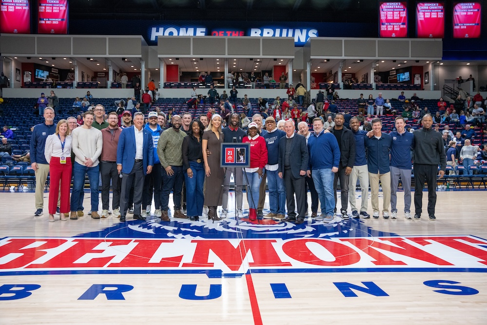 Ian Clark with former coaches, teammates, and family