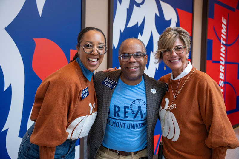 Staff pose at brunch