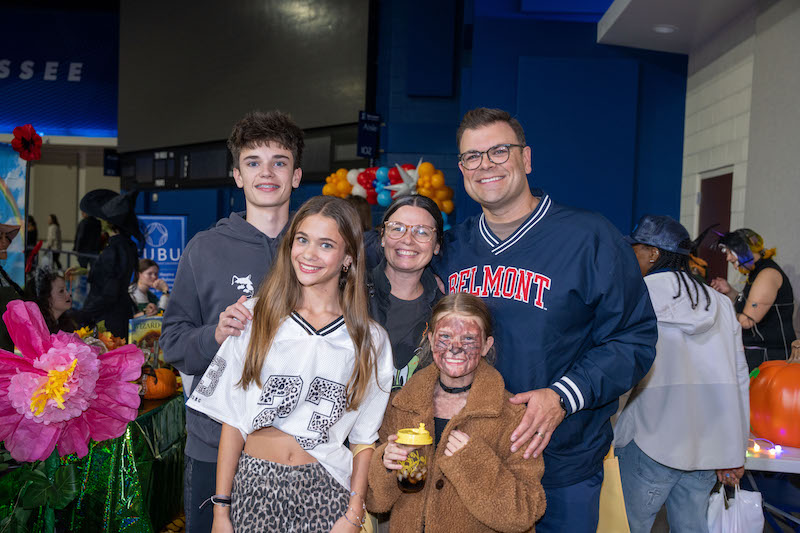 Belmont staff with family at trick-or-treating