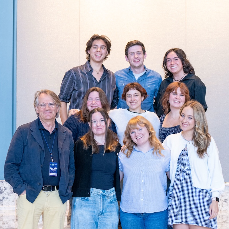 The Dolly U Fellows smile for a group photo at the Fisher Center