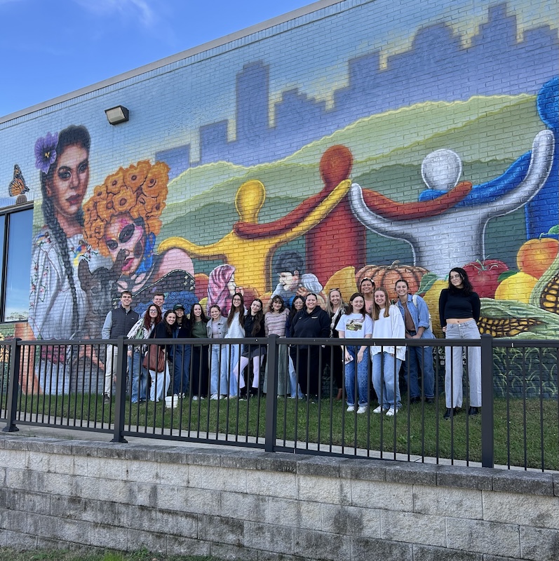 students at a site visit