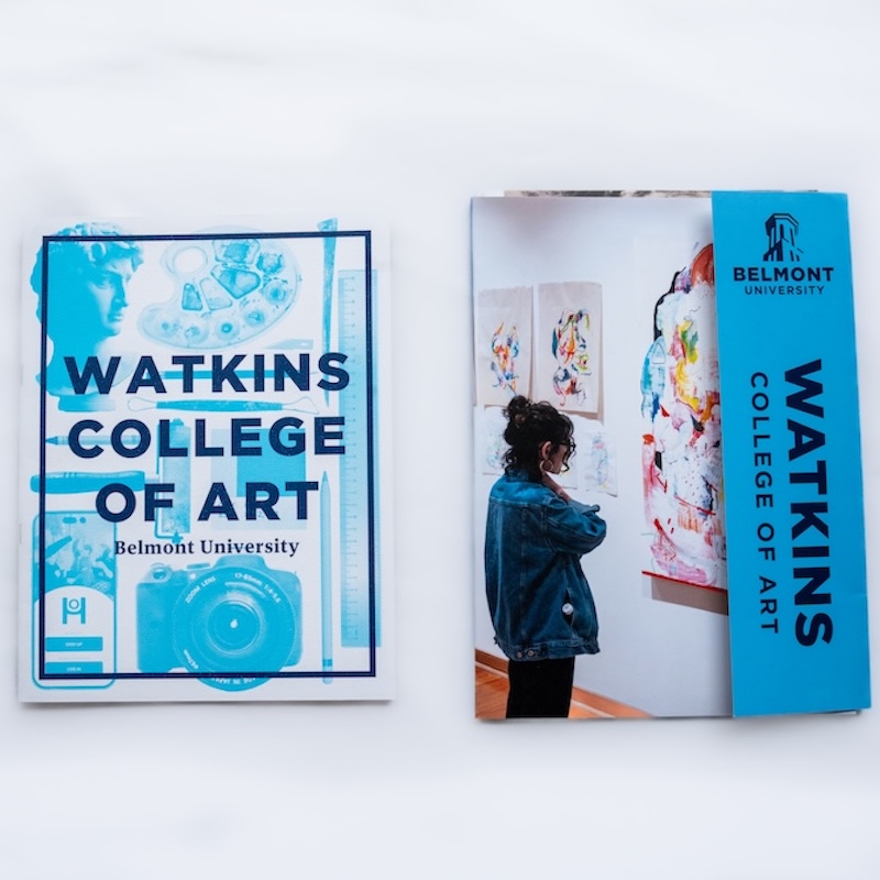 a collage of print materials advertising the Watkins College of Art