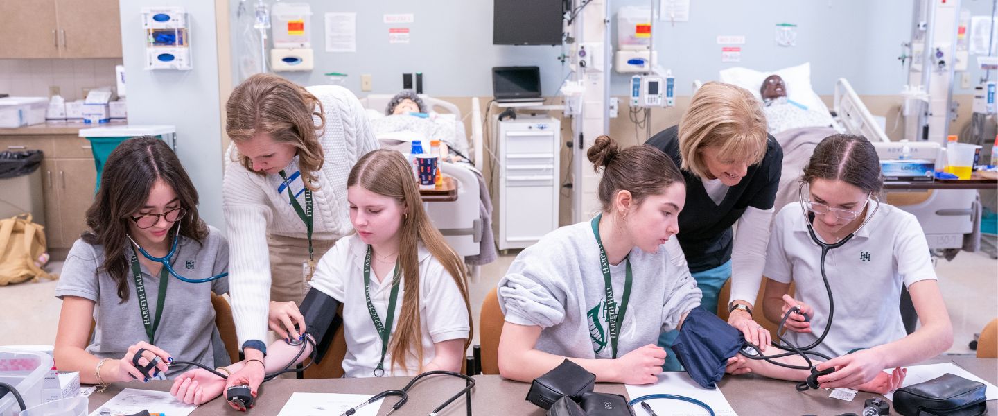 Harpeth Hall students with nursing faculty