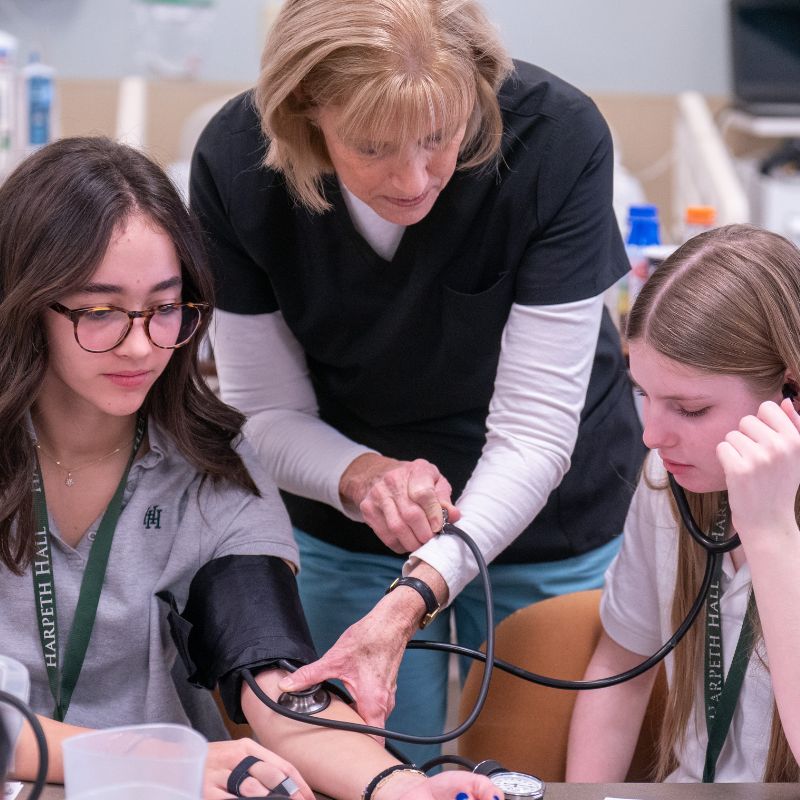 Harpeth Hall students with nursing faculty