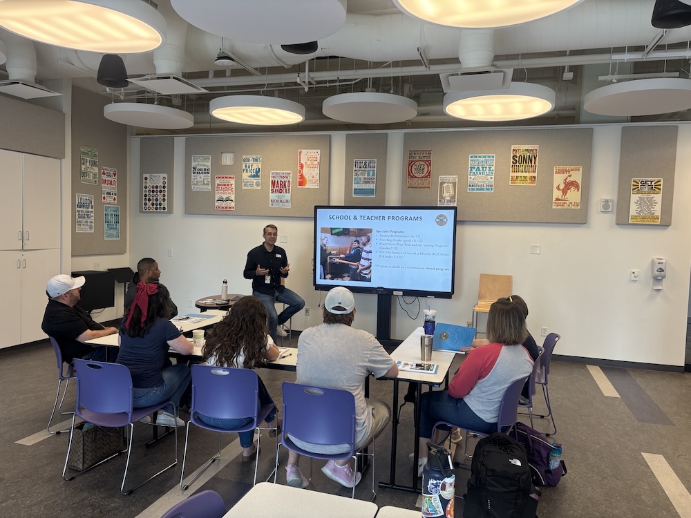 Students brainstorm with Hall of Fame Education Team