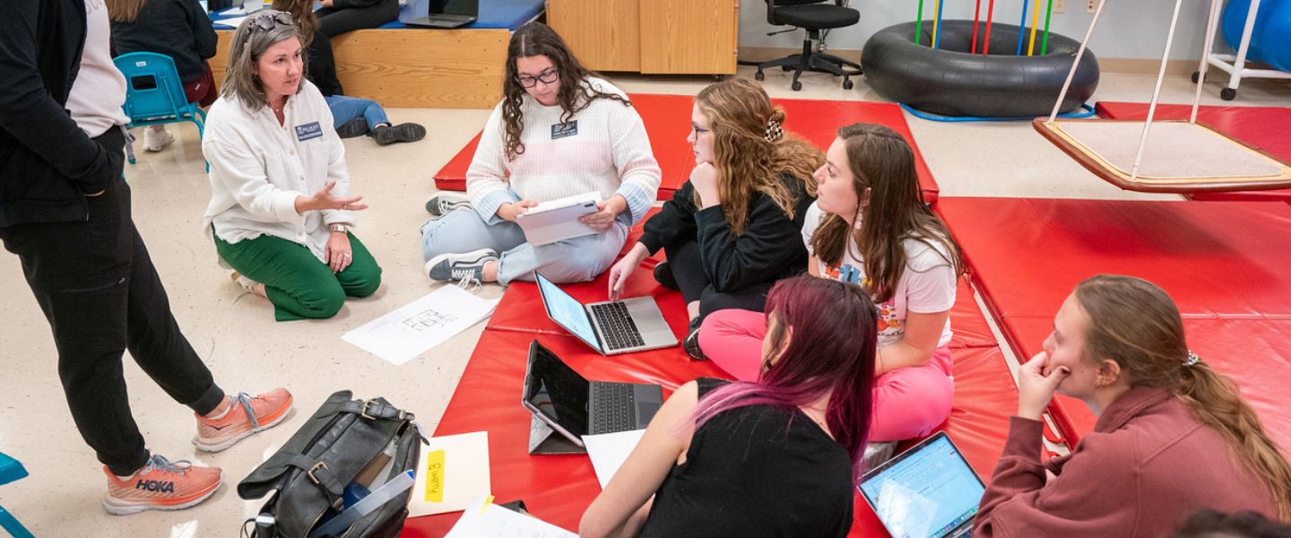 Occupational therapy students during a workshop